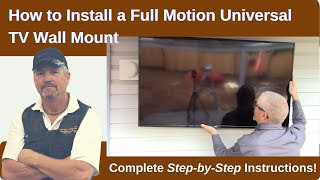 How to Install a Full Motion Universal TV Wall Mount [upl. by Enal974]