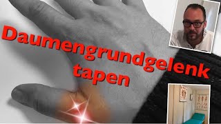 Daumengrundgelenk tapen schmerzen Daumen taping Daumen Kinesio Tape Tapen [upl. by Kluge886]