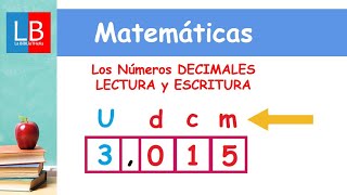 Los Números DECIMALES LECTURA y ESCRITURA ✔👩‍🏫 PRIMARIA [upl. by Manoff793]