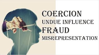 Coercion Undue Influence Fraud Misrepresentation  Indian Contract Act 1872  Law Guru [upl. by Vevay]