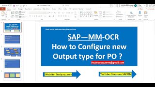 SAP MM Output Determination Configuration procedure full overview with Live Configuration [upl. by Warfield]