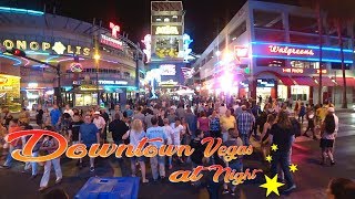 Las Vegas Fremont Street  casual walk at night [upl. by Naruq]