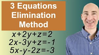 Solving Systems of 3 Equations Elimination [upl. by Grove]