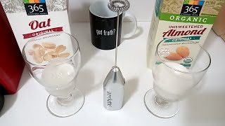 Oat Milk vs Almond Milk part 2 Frothing Test [upl. by Ardnajela450]