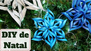 Decoração de NATAL baratinha 7 Estrela ou flor de papel DIY  Faça você mesmo [upl. by Dorolice]