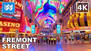 4K Fremont Street Experience in Las Vegas USA  Nightlife Walking Tour amp Travel Guide [upl. by Eilyab]