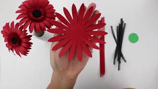 NEW Mini Gerbera Daisy Template  Easy Full Tutorial  Pearl Paper Flowers [upl. by Rory]