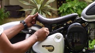 Rajputana Custom Seat Installation  Royal Enfield [upl. by Tserrof]