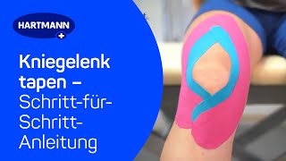 Kniegelenk tapen Anwendung DermaPlast® ACTIVE Kinesiologisches Tape [upl. by Sane744]